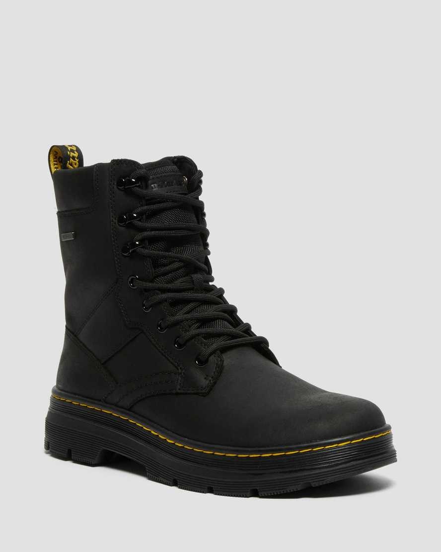 Men's Dr Martens Iowa Waterproof Poly Utility Boots Black Republic | 271ZPHBMX