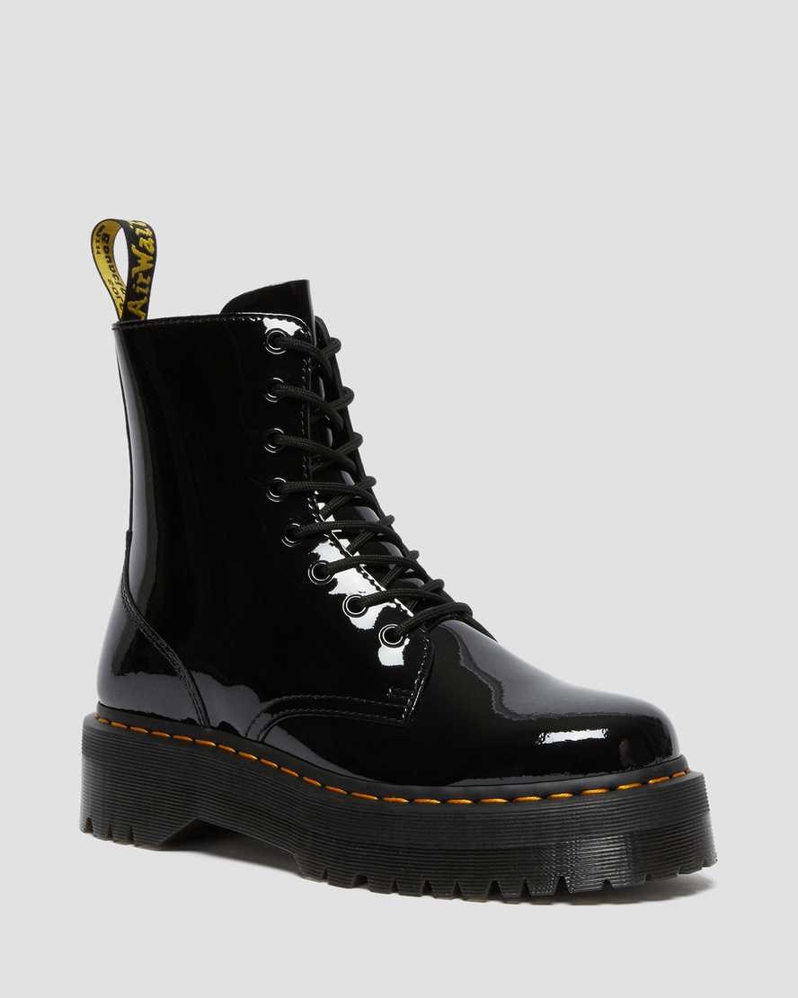 Men\'s Dr Martens Jadon Patent Leather Ankle Boots Black Patent Lamper | 649YKDMZI