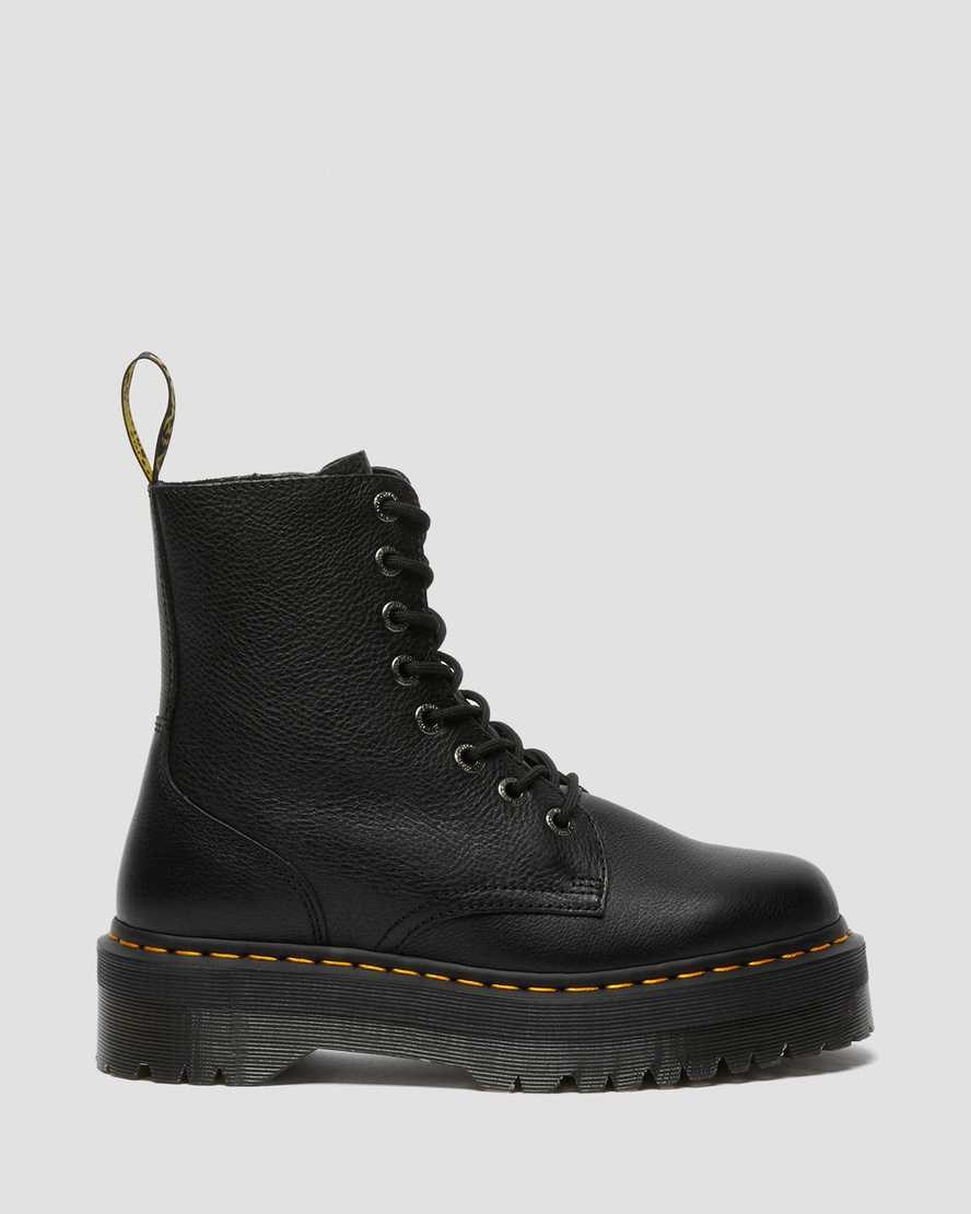 Men's Dr Martens Jadon Pisa Leather Lace Up Boots Black Pisa | 650IDLZEX