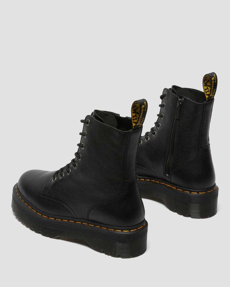 Men's Dr Martens Jadon Pisa Leather Lace Up Boots Black Pisa | 650IDLZEX