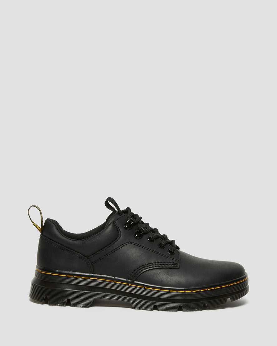 Men's Dr Martens Reeder Wyoming Leather Utility Oxford Shoes Black Wyoming | 061OQWCAT