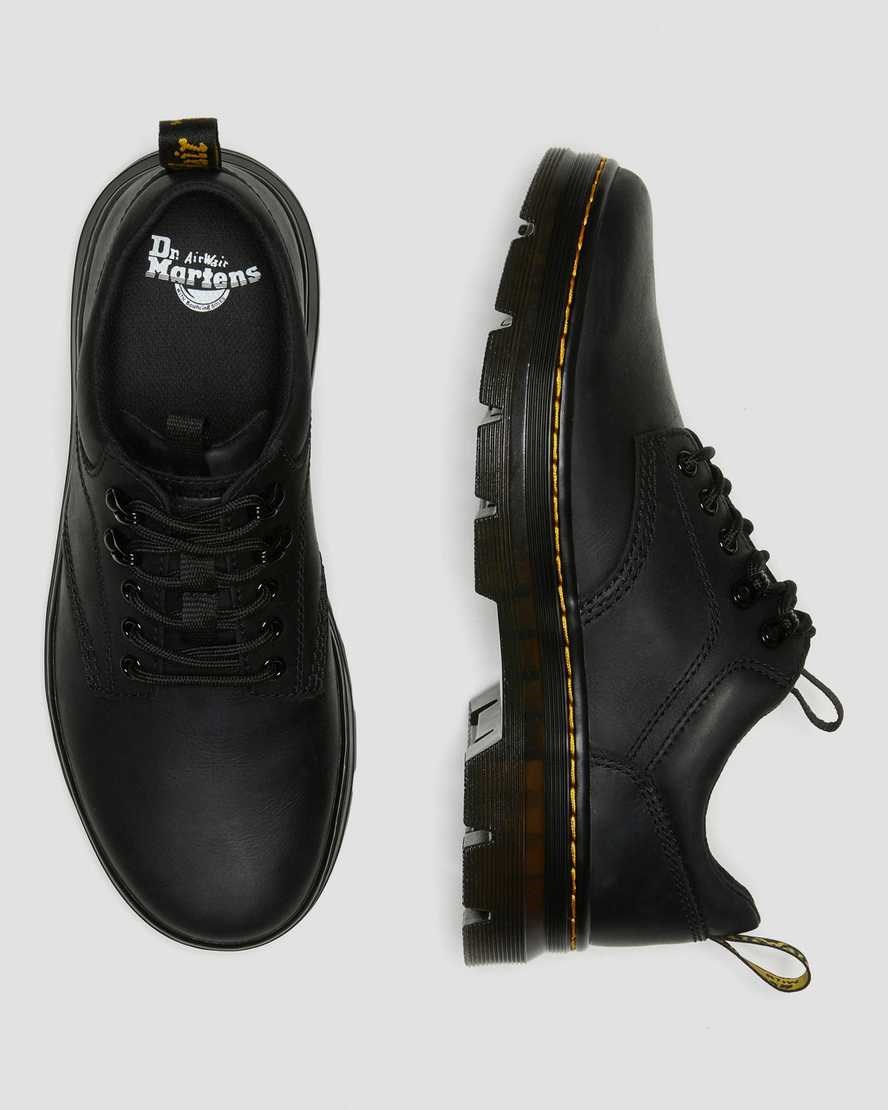 Men's Dr Martens Reeder Wyoming Leather Utility Oxford Shoes Black Wyoming | 061OQWCAT