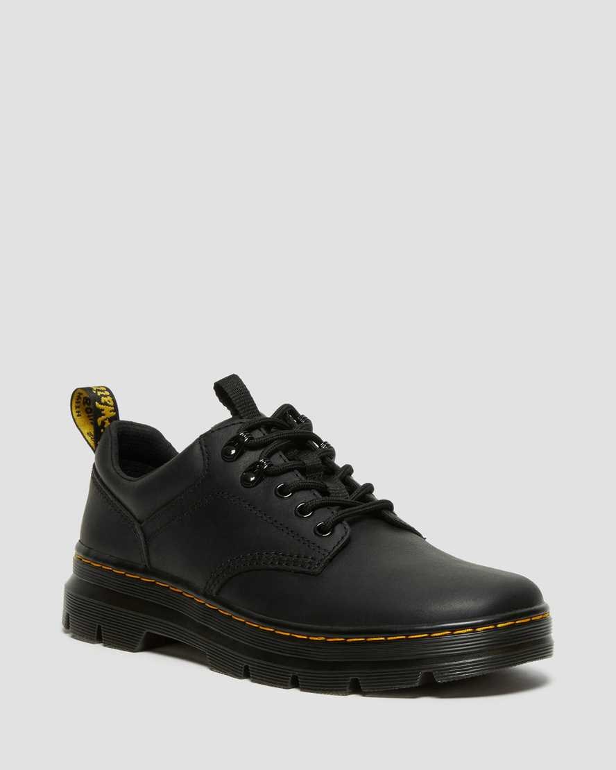 Men's Dr Martens Reeder Wyoming Leather Utility Oxford Shoes Black Wyoming | 061OQWCAT