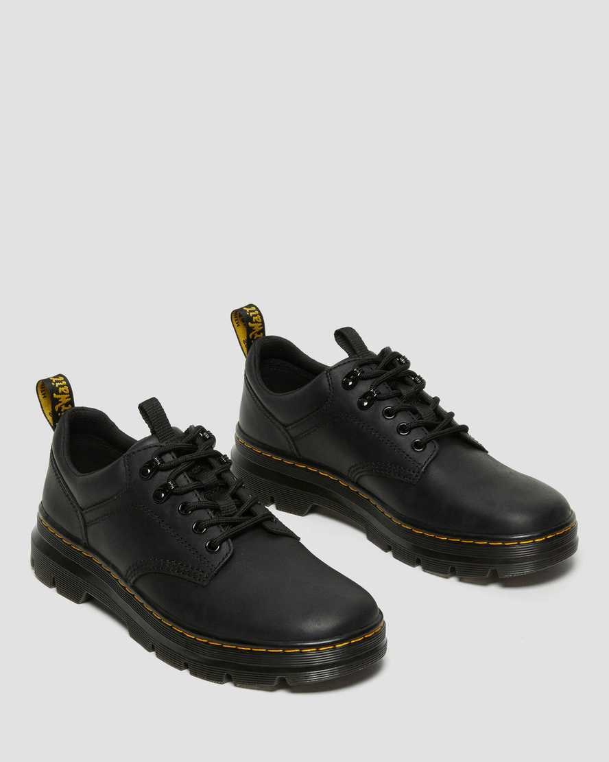 Men's Dr Martens Reeder Wyoming Leather Utility Oxford Shoes Black Wyoming | 061OQWCAT