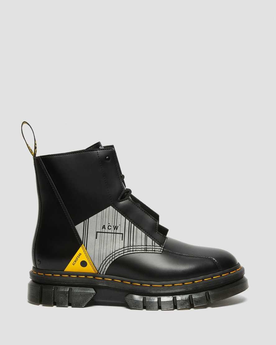 Men's Dr Martens Rikard A-Cold-Wall Leather Ankle Boots Black Smooth Leather | 876TVSPUH