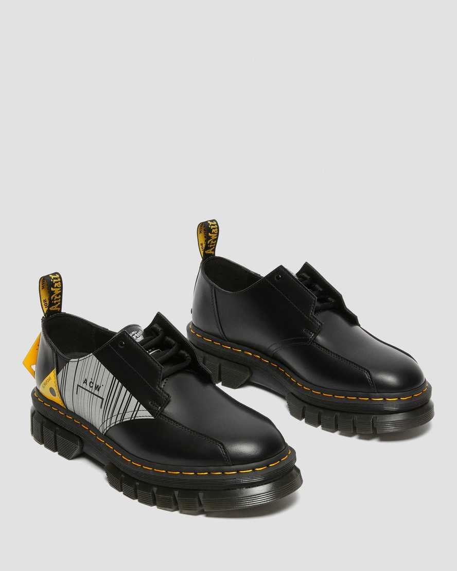 Men's Dr Martens Rikard A-Cold-Wall Leather Oxford Shoes Black Smooth Leather | 913UWFTNM