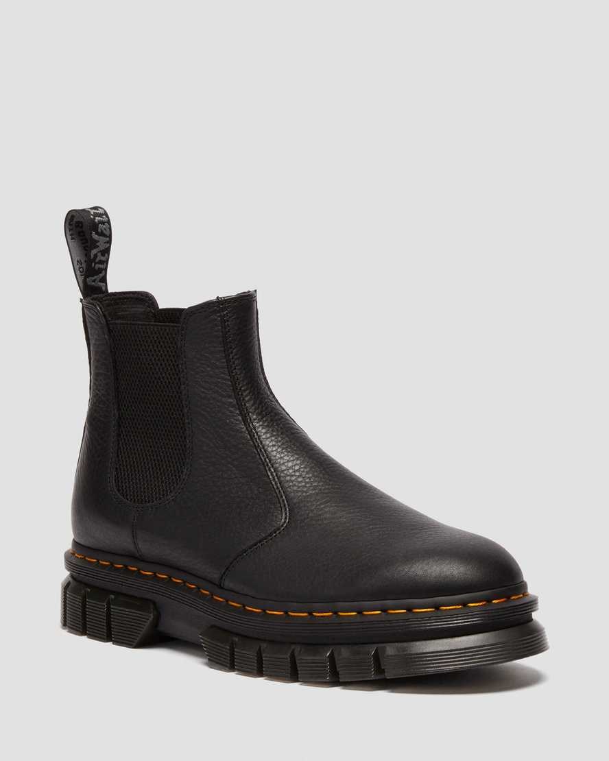 Men's Dr Martens Rikard Lunar Leather Ankle Boots Black | 056ONJUKB