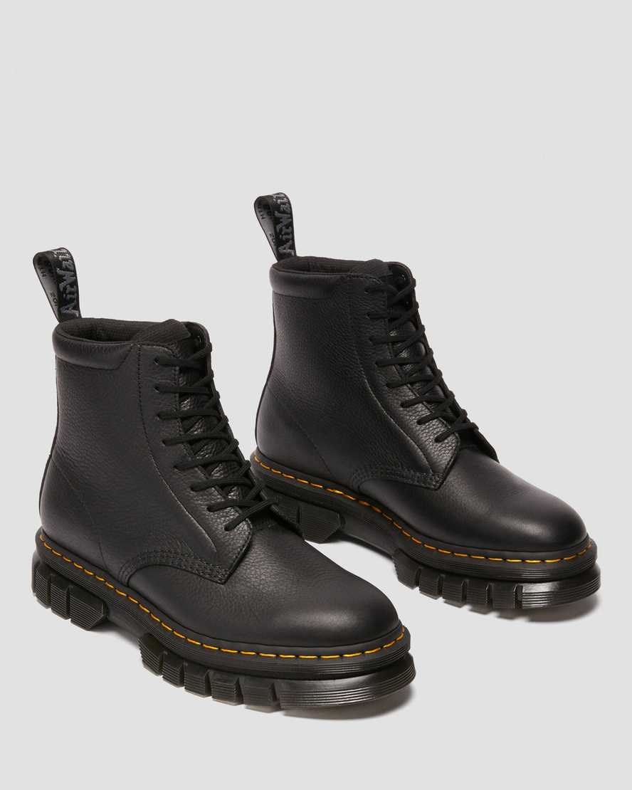 Men's Dr Martens Rikard Lunar Leather Lace Up Boots Black | 812ZDBTHU