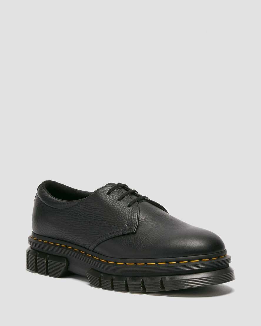 Men\'s Dr Martens Rikard Lunar Leather Oxford Shoes Black | 609FSUAJB