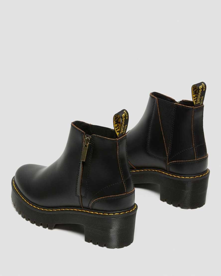 Men's Dr Martens Rometty II Vintage Smooth Leather Zip Up Boots Black Vintage Smooth | 194TLSBHX