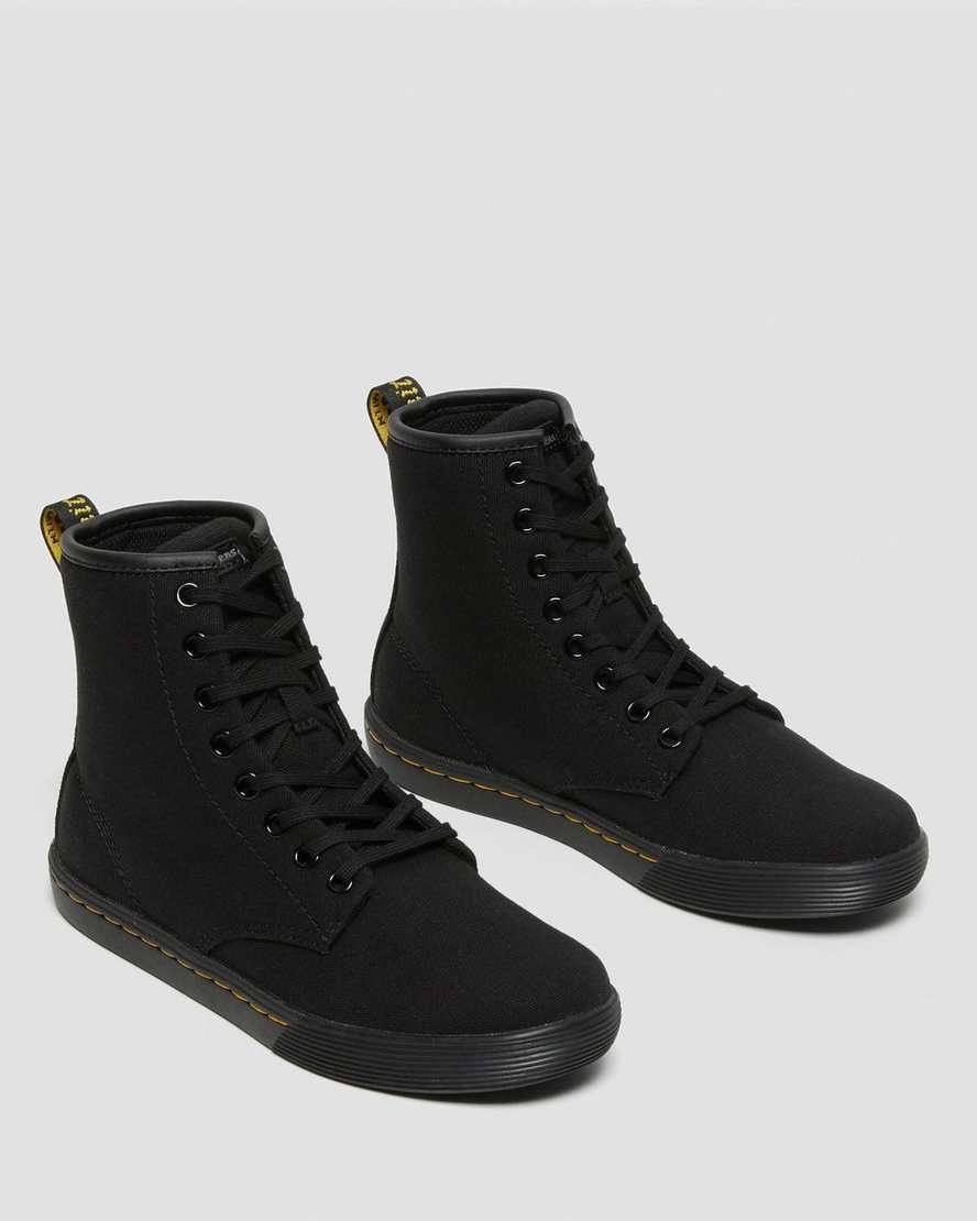 Men's Dr Martens Sheridan Canvas Boots Black Canvas | 283JQLFWC