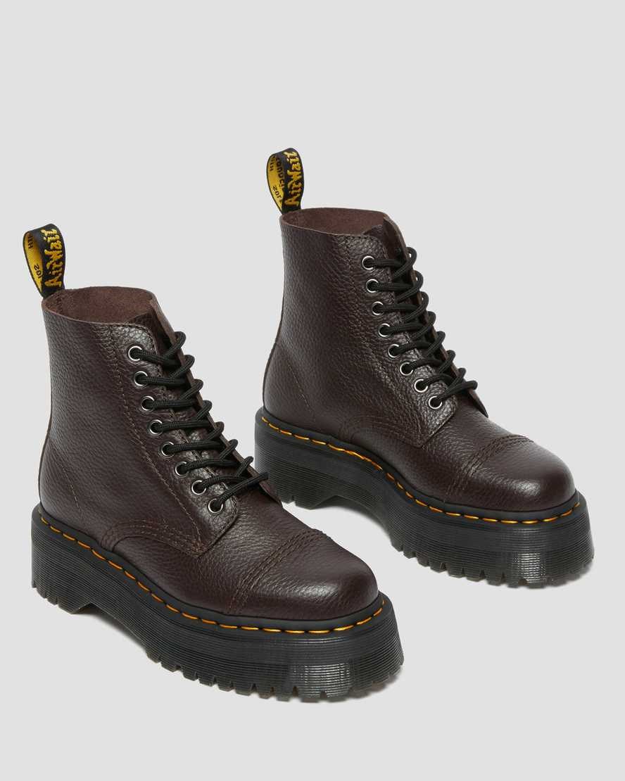 Men's Dr Martens Sinclair Milled Nappa Leather Zip Up Boots Burgundy Milled Nappa Leather | 067MHLERD