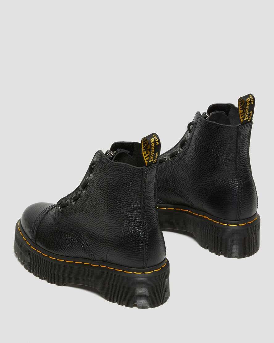 Men's Dr Martens Sinclair Milled Nappa Leather Zip Up Boots Black Milled Nappa Leather | 235MLOZEK