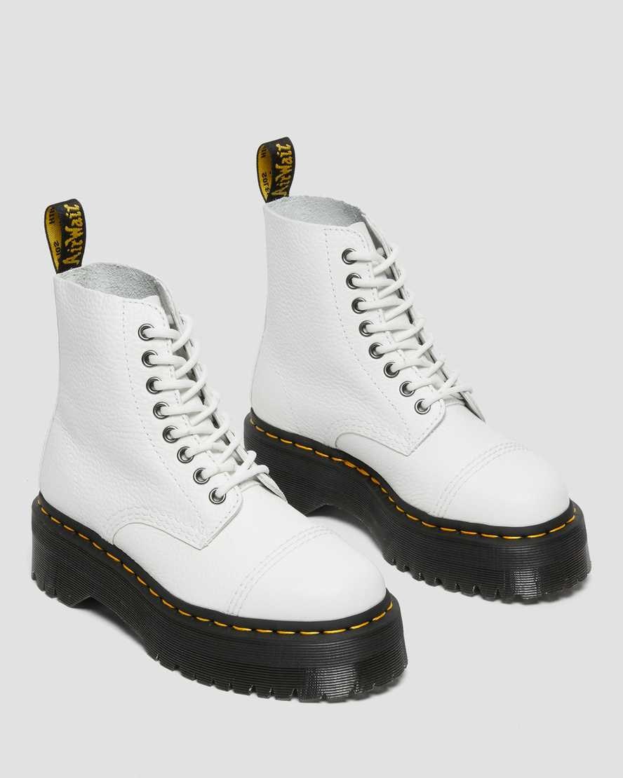 Men's Dr Martens Sinclair Milled Nappa Leather Zip Up Boots White Milled Nappa Leather | 756KHWZYC