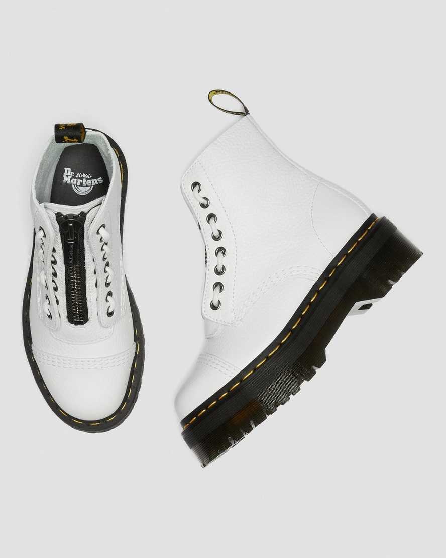 Men's Dr Martens Sinclair Milled Nappa Leather Zip Up Boots White Milled Nappa Leather | 756KHWZYC