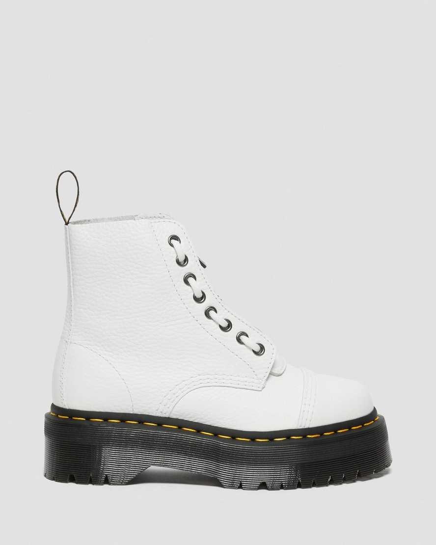 Men's Dr Martens Sinclair Milled Nappa Leather Zip Up Boots White Milled Nappa Leather | 756KHWZYC