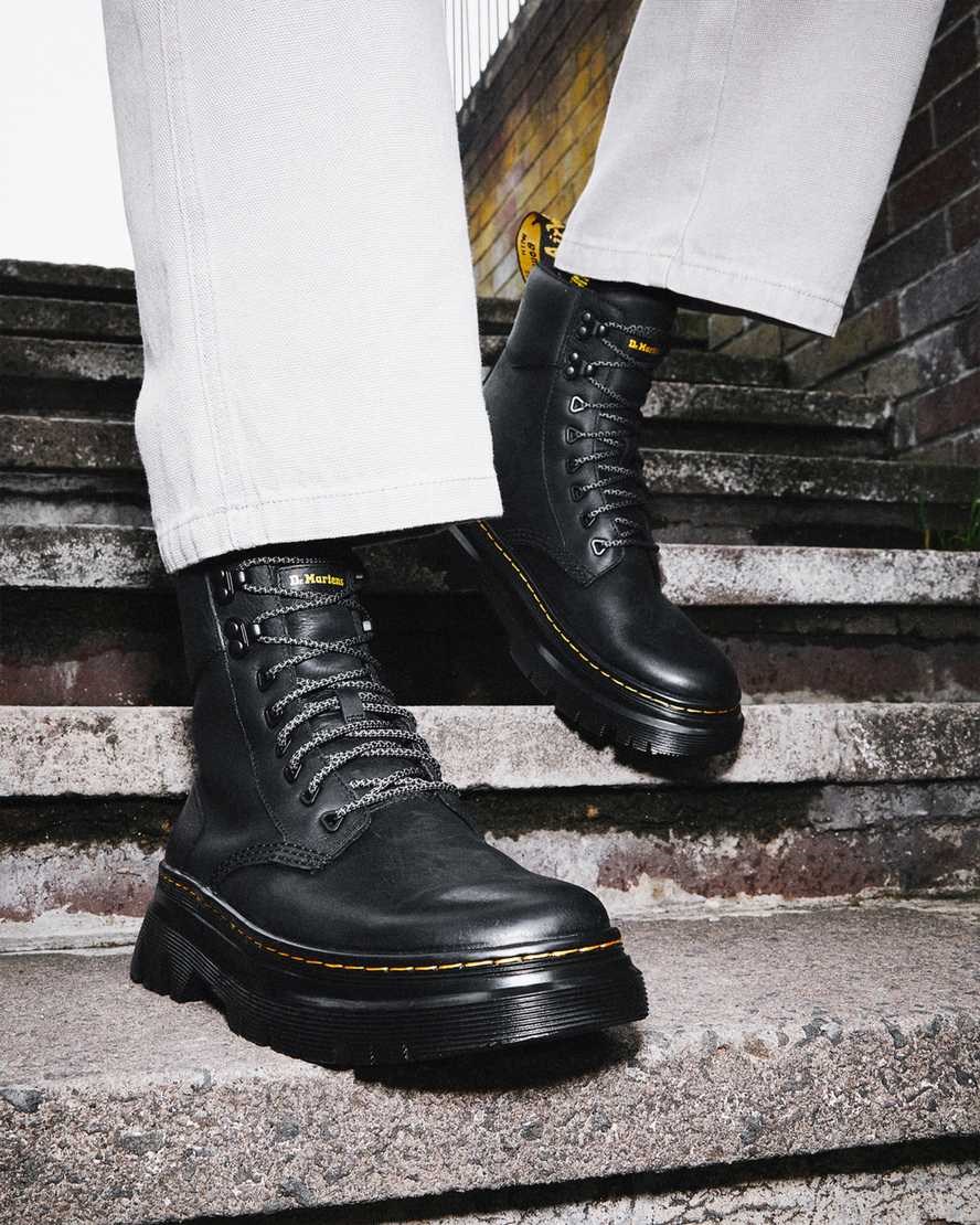 Men's Dr Martens Tarik Wyoming Leather Lace Up Boots Black Wyoming | 894CXDAKR