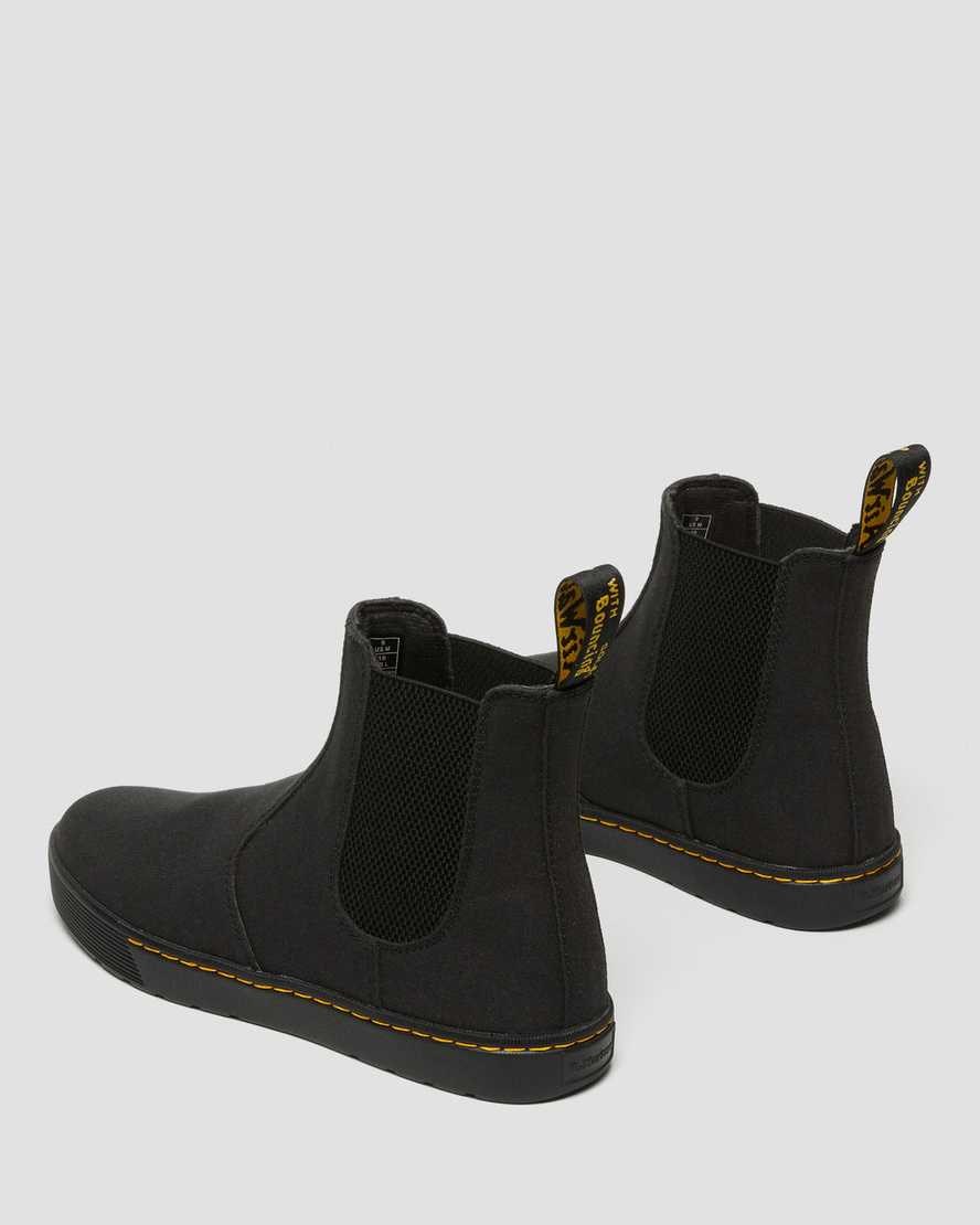 Men's Dr Martens Tempesta Canvas Casual Chelsea Boots Black Canvas | 240TWBFPK