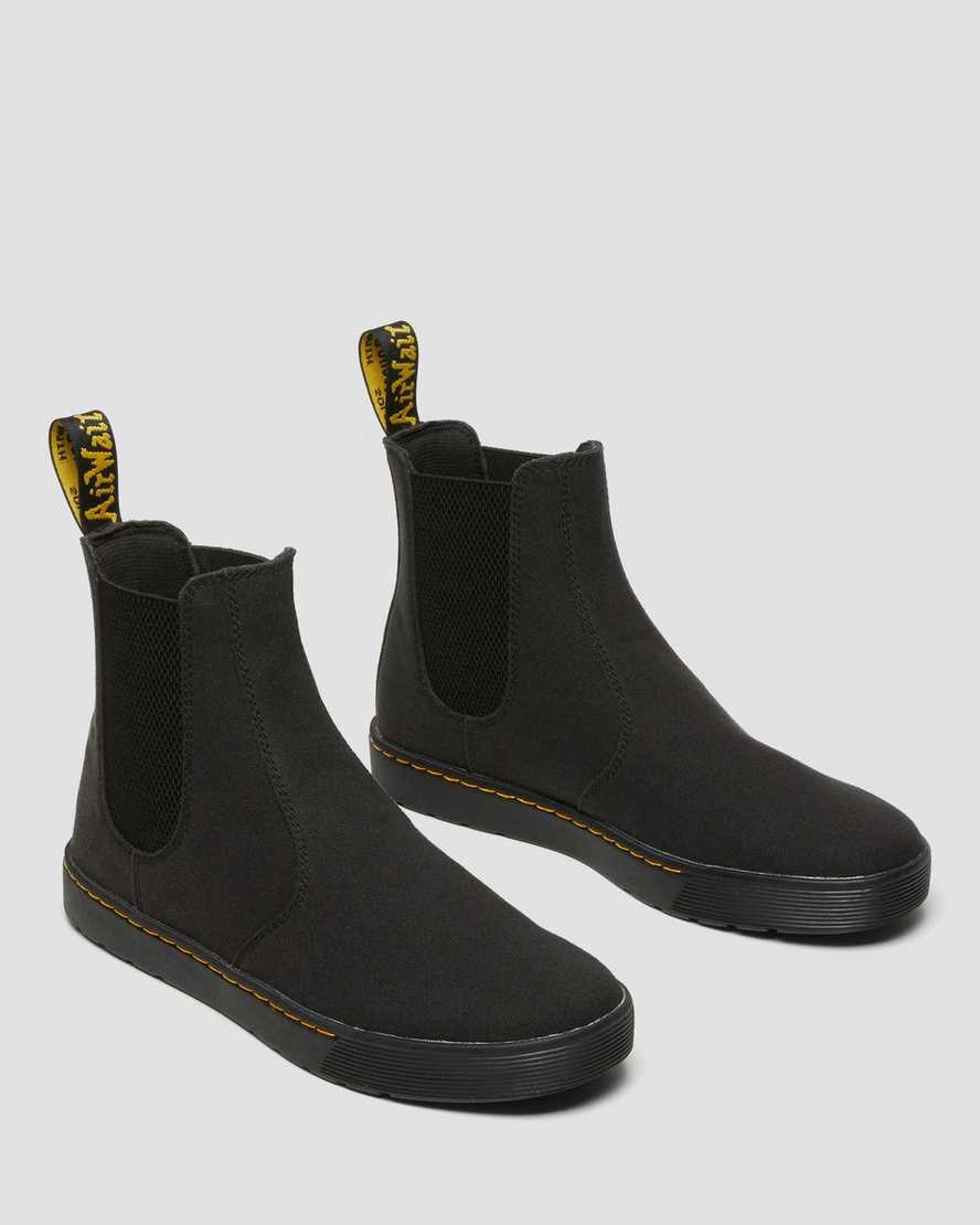 Men's Dr Martens Tempesta Canvas Casual Chelsea Boots Black Canvas | 240TWBFPK