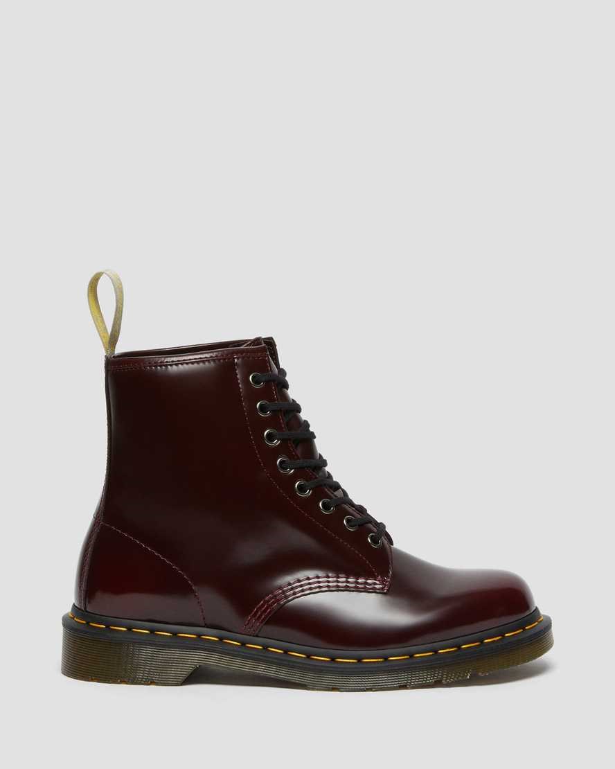 Men's Dr Martens Vegan 1460 Lace Up Boots Cherry Red Oxford Rub Off | 079PVAFCO