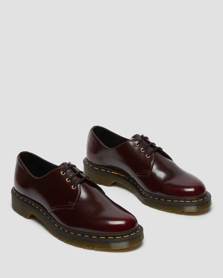 Men's Dr Martens Vegan 1461 Oxford Shoes Cherry Red Oxford Rub Off | 361XIEVDA