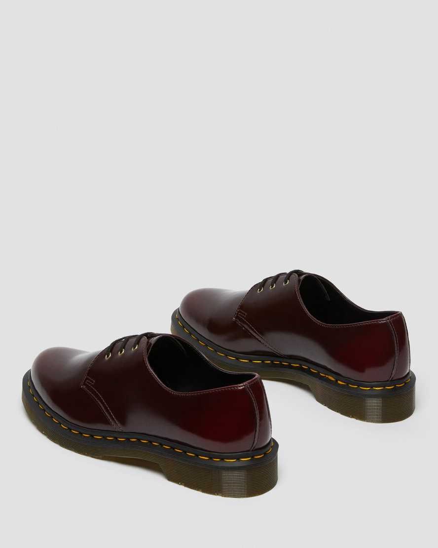 Men's Dr Martens Vegan 1461 Oxford Shoes Cherry Red Oxford Rub Off | 361XIEVDA