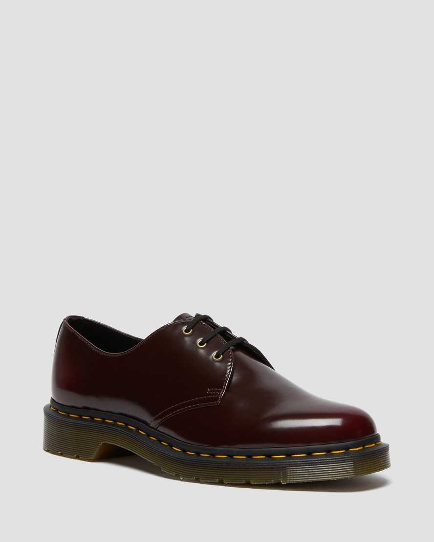 Men\'s Dr Martens Vegan 1461 Oxford Shoes Cherry Red Oxford Rub Off | 361XIEVDA