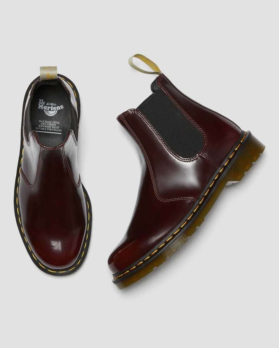 Men's Dr Martens Vegan 2976 Ankle Boots Cherry Red Oxford Rub Off | 730HDWQZB