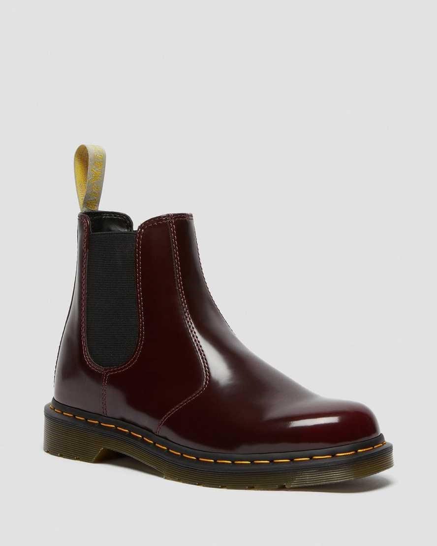 Men's Dr Martens Vegan 2976 Ankle Boots Cherry Red Oxford Rub Off | 730HDWQZB