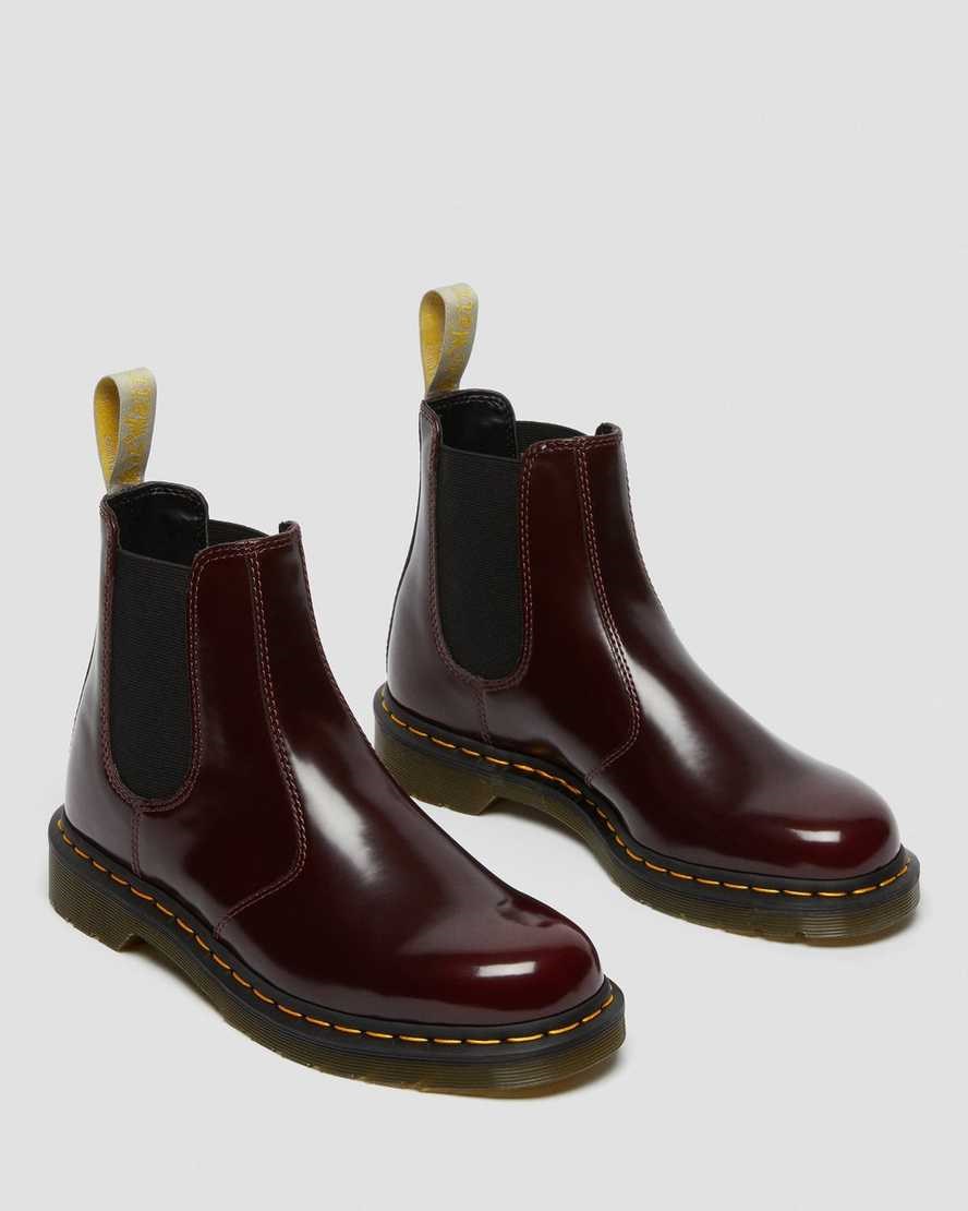 Men's Dr Martens Vegan 2976 Ankle Boots Cherry Red Oxford Rub Off | 730HDWQZB