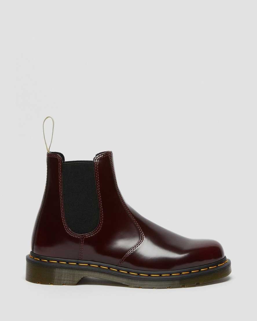 Men's Dr Martens Vegan 2976 Ankle Boots Cherry Red Oxford Rub Off | 730HDWQZB