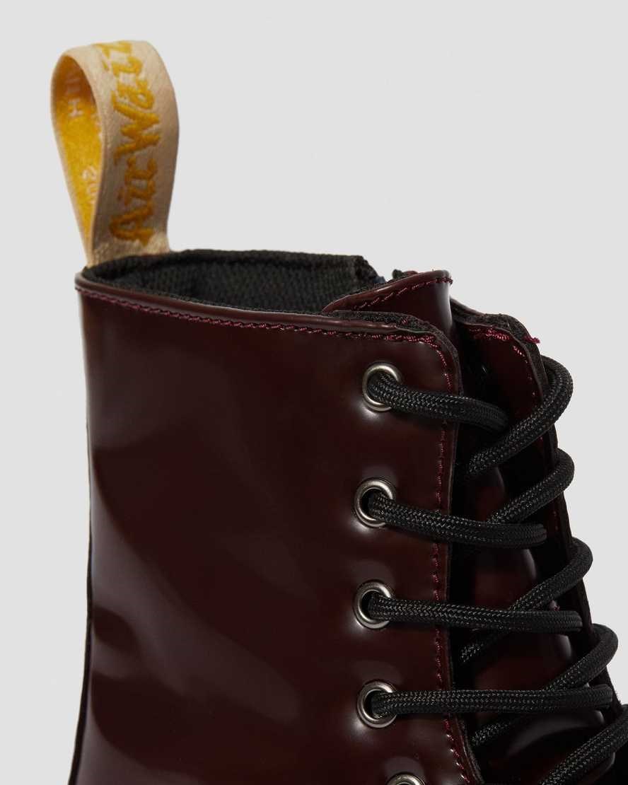 Men's Dr Martens Vegan Jadon II Zip Up Boots Cherry Red Oxford Rub Off | 581MVBNAK