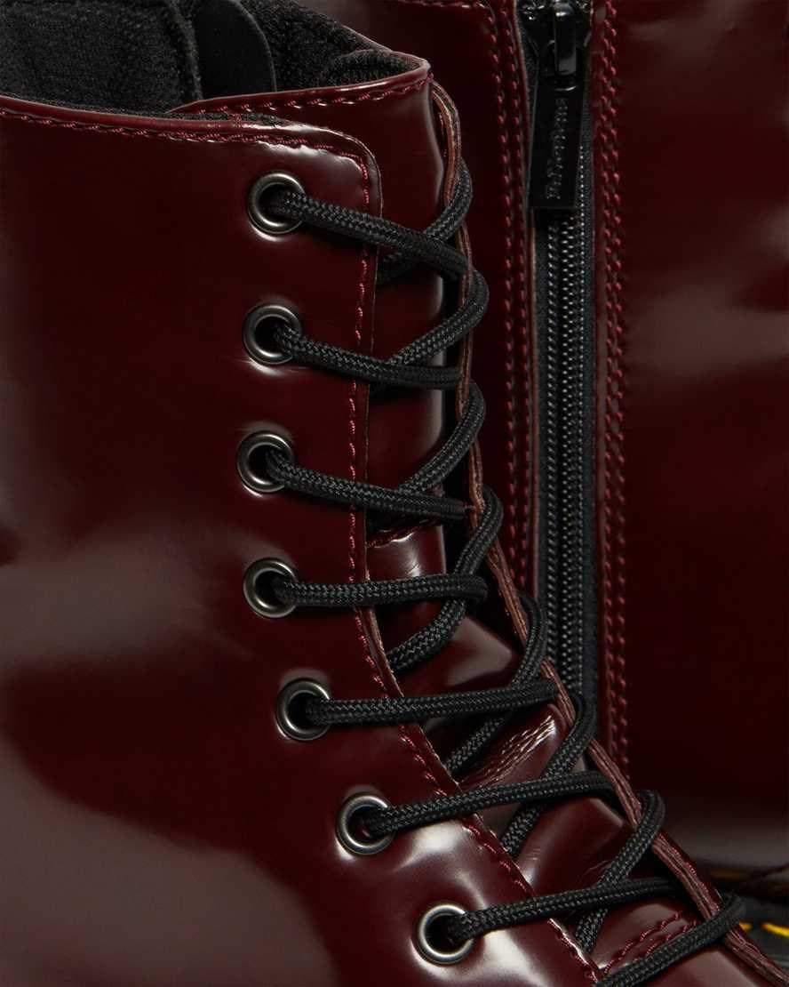 Men's Dr Martens Vegan Jadon II Zip Up Boots Cherry Red Oxford Rub Off | 581MVBNAK