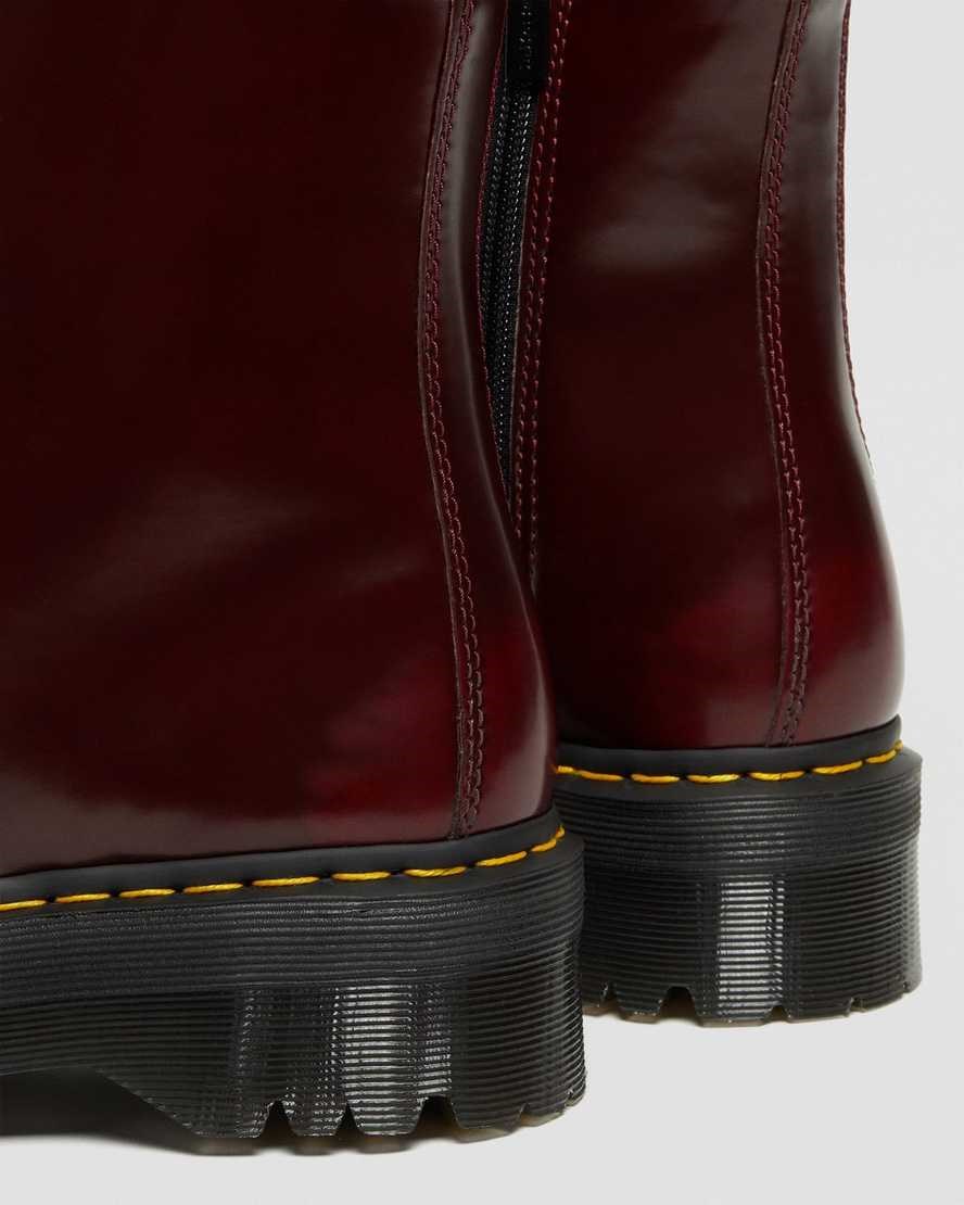 Men's Dr Martens Vegan Jadon II Zip Up Boots Cherry Red Oxford Rub Off | 581MVBNAK