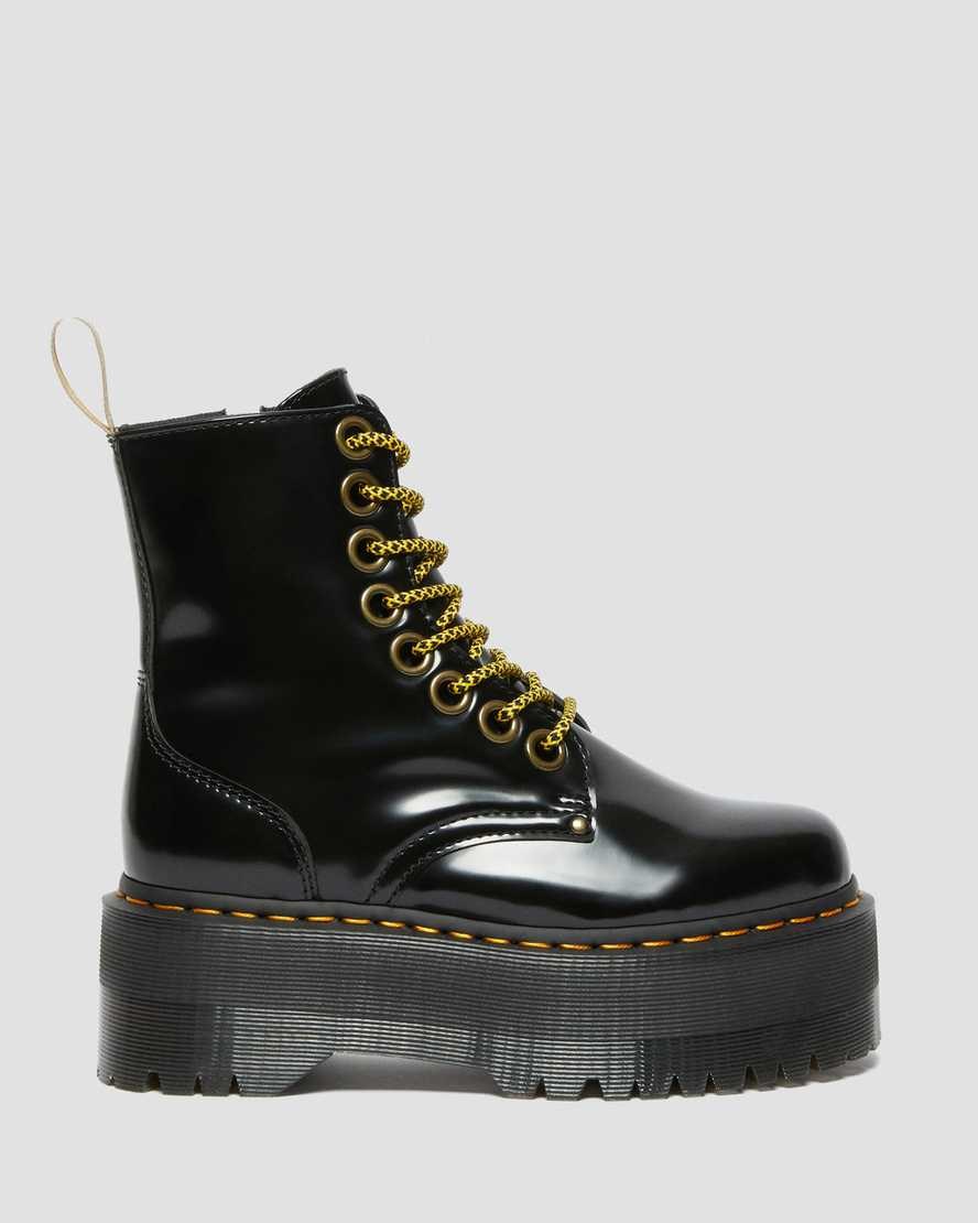 Men's Dr Martens Vegan Jadon Max Zip Up Boots Black Oxford | 075OEIVLS