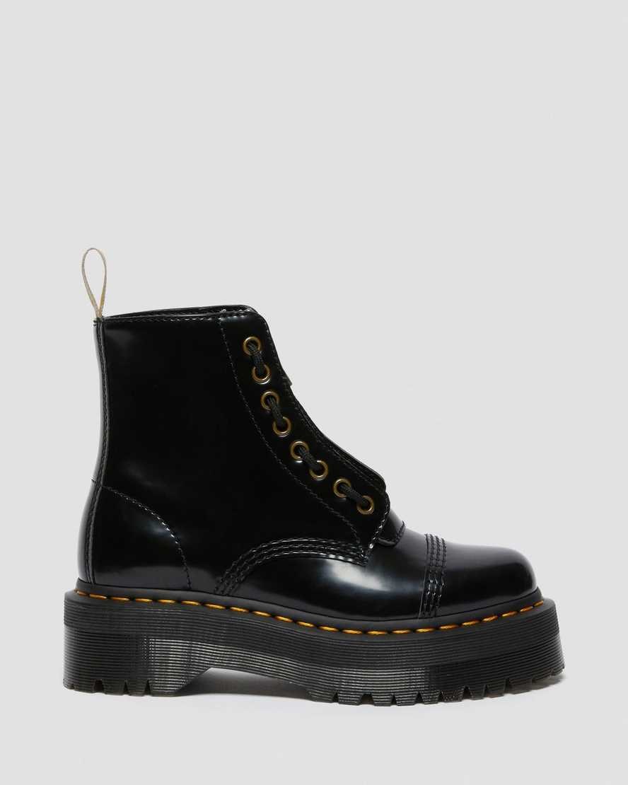 Men's Dr Martens Vegan Sinclair Zip Up Boots Black Oxford | 037XTSPRZ