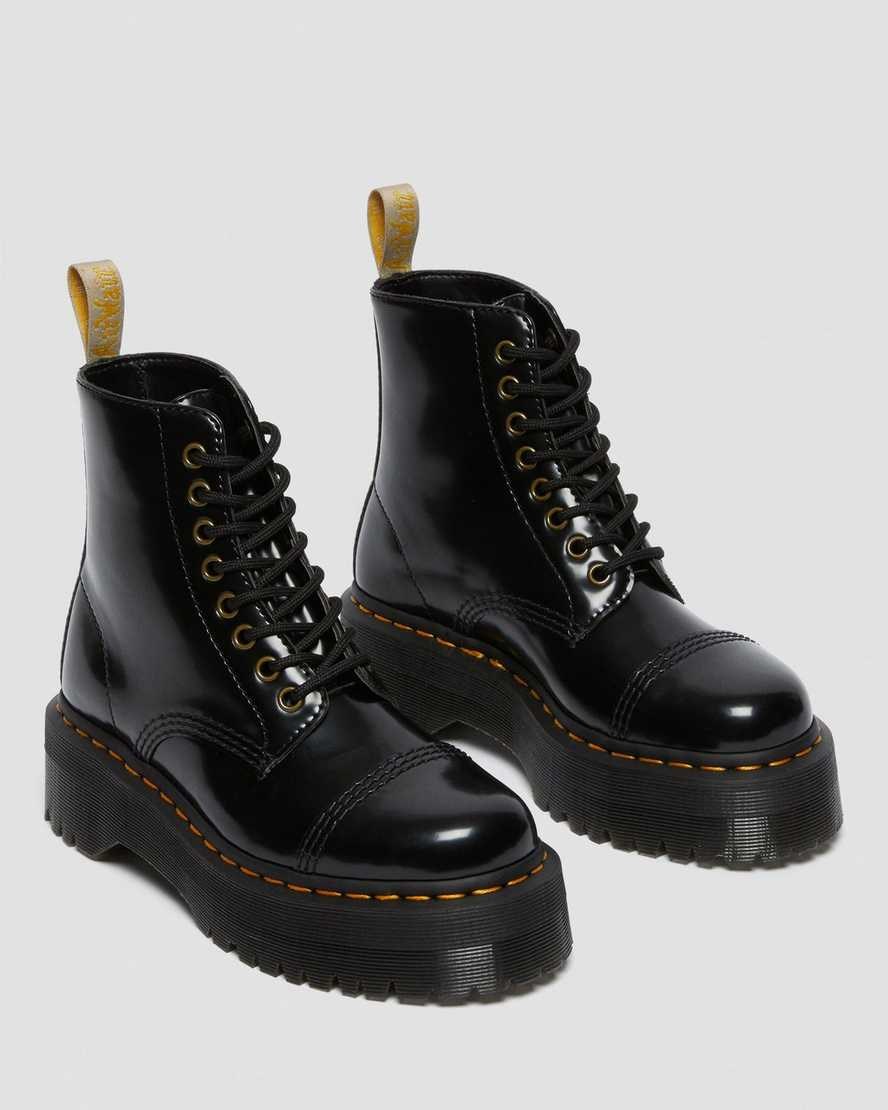 Men's Dr Martens Vegan Sinclair Zip Up Boots Black Oxford | 037XTSPRZ