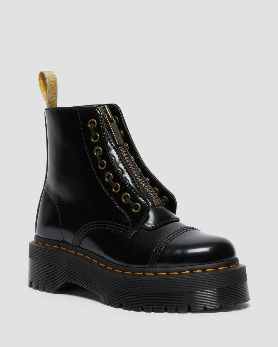 Men\'s Dr Martens Vegan Sinclair Zip Up Boots Black Oxford | 037XTSPRZ