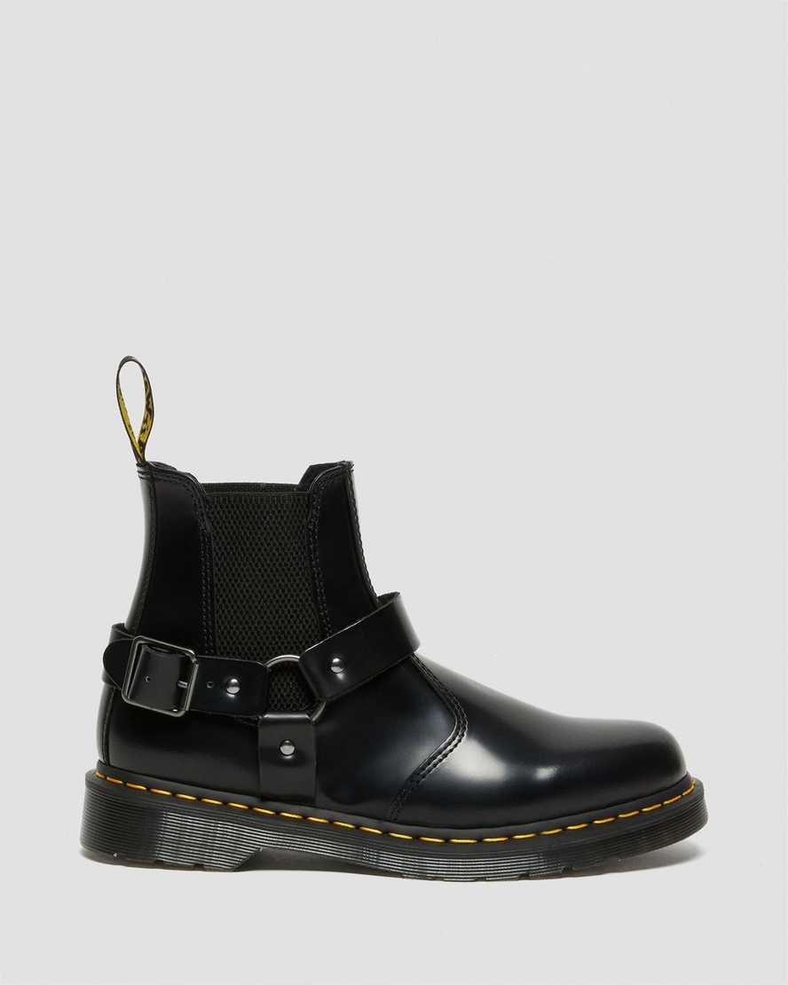 Men's Dr Martens Wincox Smooth Leather Chelsea Boots Black Polished Smooth | 913ASTNMB