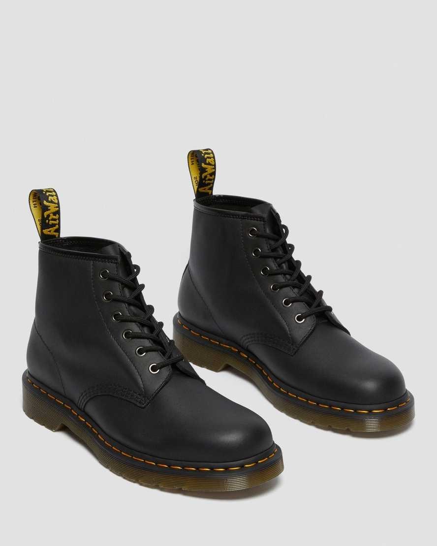 Women's Dr Martens 101 Leather Ankle Boots Black Nappa | 567TDLJBA