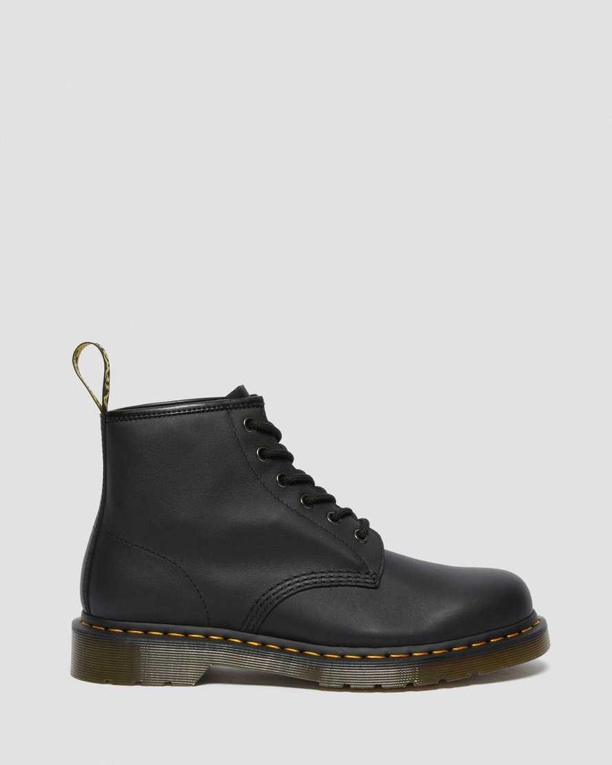 Women's Dr Martens 101 Leather Ankle Boots Black Nappa | 567TDLJBA