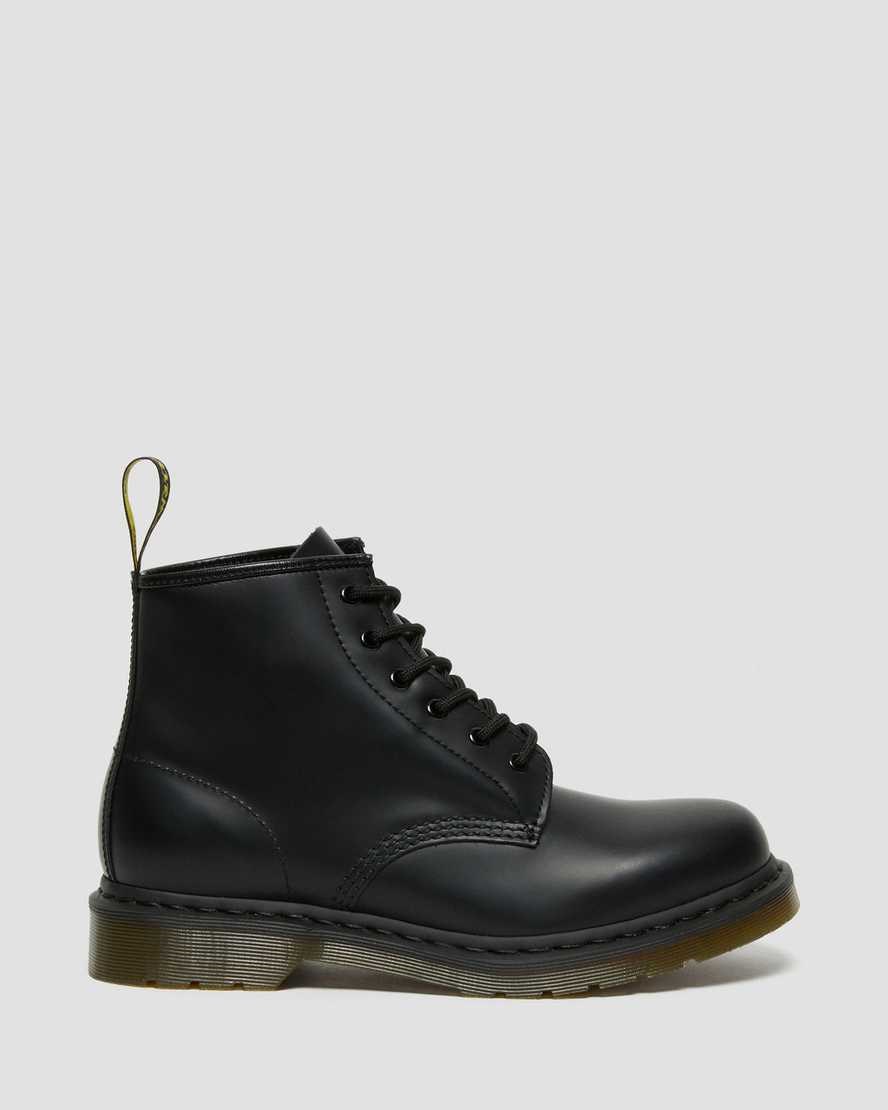 Women's Dr Martens 101 Smooth Leather Lace Up Boots Black Smooth Leather | 369FQNWLD