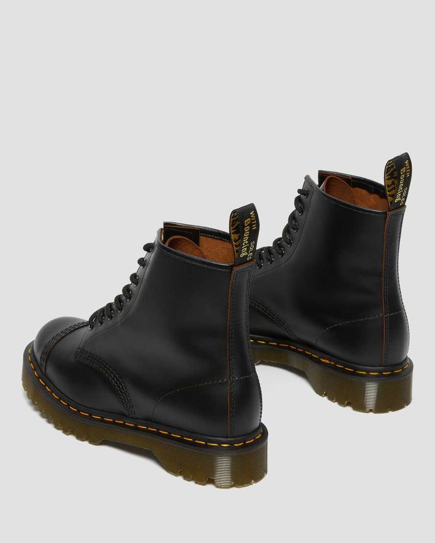 Women's Dr Martens 1460 Bex Made in England Toe Cap Lace Up Boots Black Quilon | 796SYDBEP