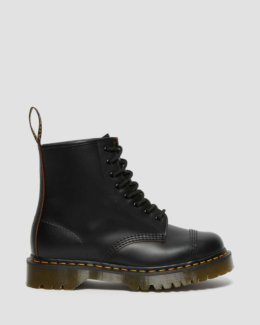 Women's Dr Martens 1460 Bex Made in England Toe Cap Lace Up Boots Black Quilon | 796SYDBEP