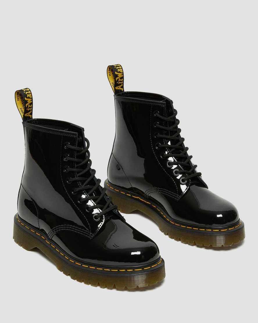 Women's Dr Martens 1460 Bex Patent Leather Lace Up Boots Black Patent Lamper | 325SOWIJZ