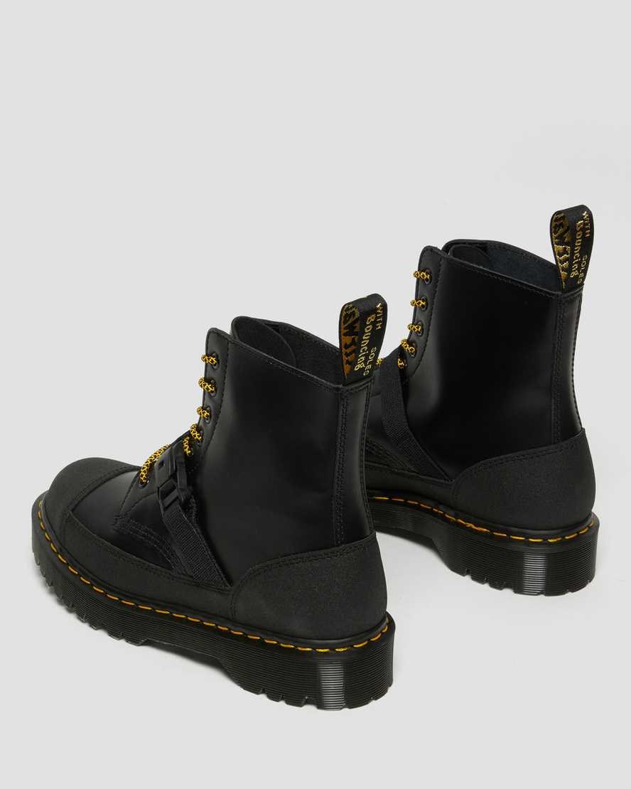 Women's Dr Martens 1460 Bex Tech Made in England Leather Ankle Boots Black Smooth | 312NGLUQD