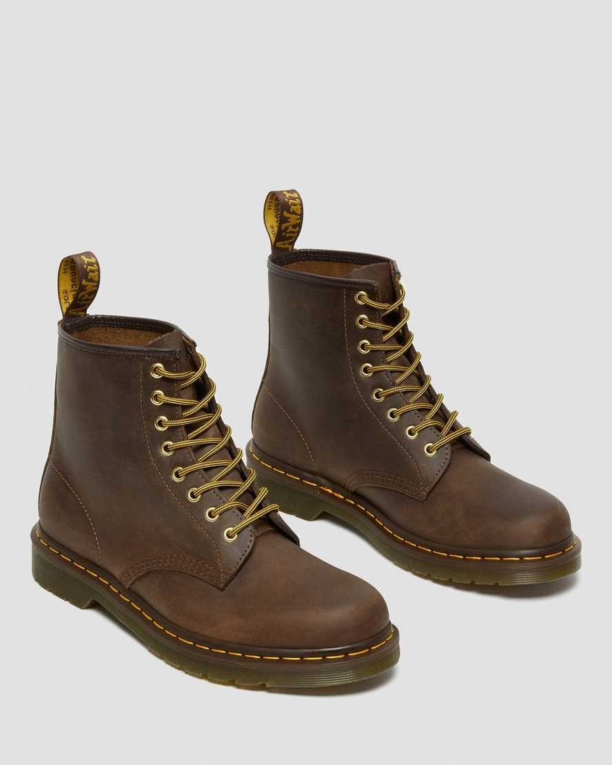 Women's Dr Martens 1460 Crazy Horse Leather Lace Up Boots Brown Crazy Horse Leather | 529YXSPTD