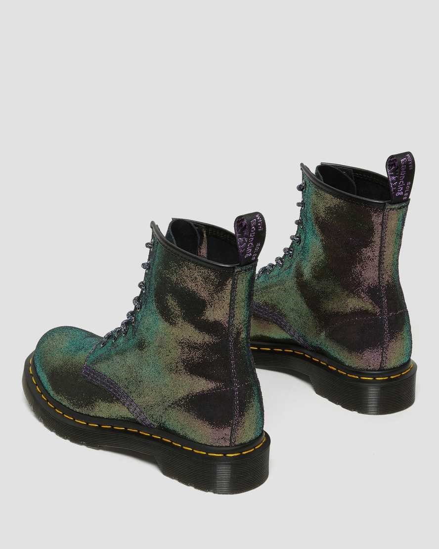 Women's Dr Martens 1460 Disco Iridescent Suede Ankle Boots Purple Disco | 194JQOSRB