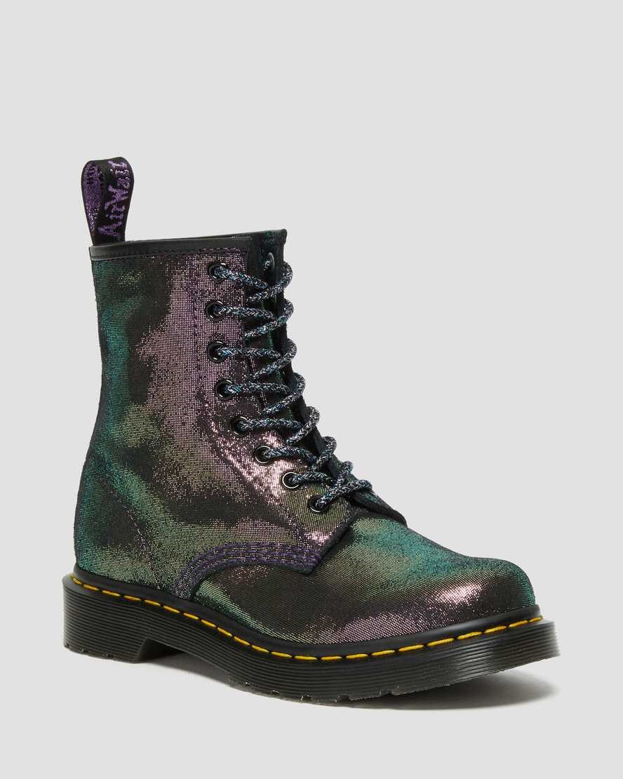 Women's Dr Martens 1460 Disco Iridescent Suede Ankle Boots Purple Disco | 194JQOSRB