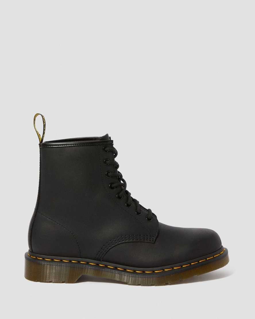 Women's Dr Martens 1460 Greasy Leather Lace Up Boots Black Greasy Leather | 095GCPHQZ